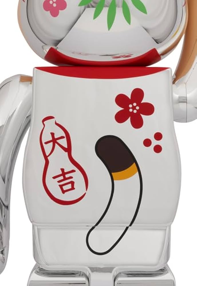 BE@RBRICK 招き猫 ペコちゃん 福 銀メッキ 1000％ Amazon.co.jp: BE@RBRICK 招き猫 ペコちゃん 福 銀メッキ 1000